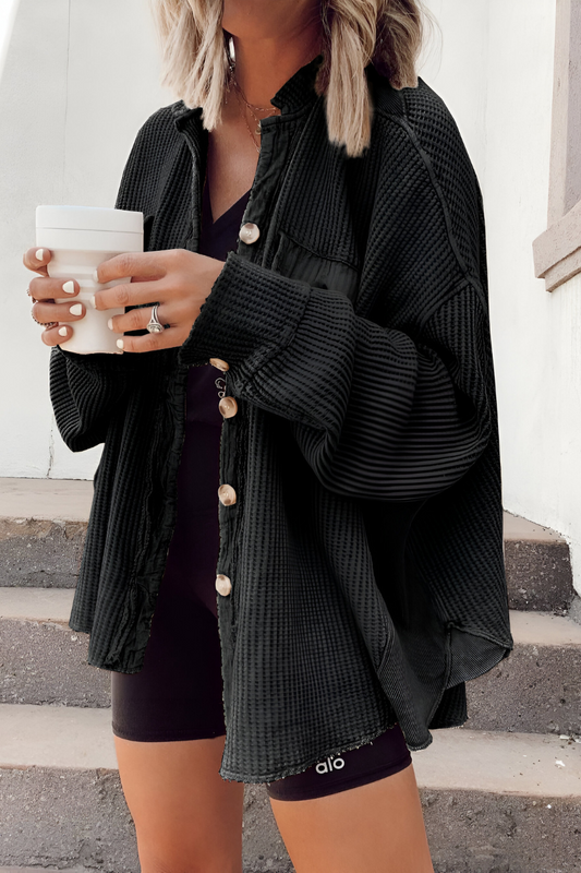 Mila™ | Blød Strikket Cardigan med Vaffelstruktur