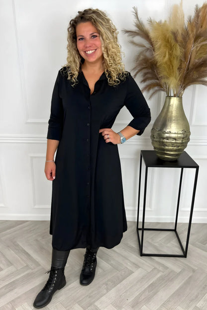 Olivia™ | Krølfri Silke Maxi-Blusekjole