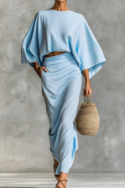 Elara™ | Chic draperad topp och kjol set
