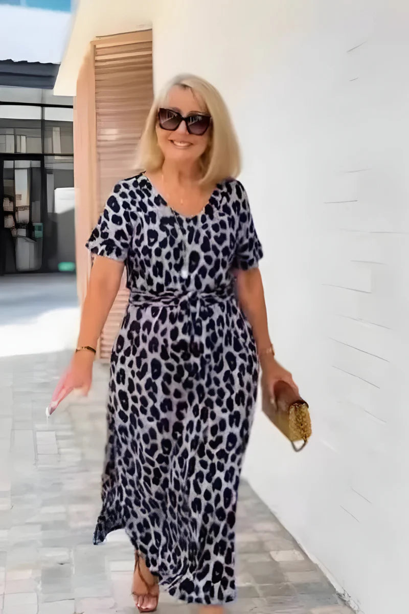 Lily™ | Dame Lang Leopardprint Maxi Kjole