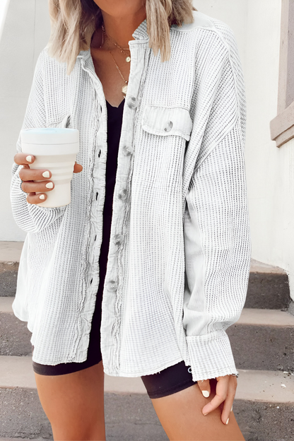 Mila™ | Blød Strikket Cardigan med Vaffelstruktur