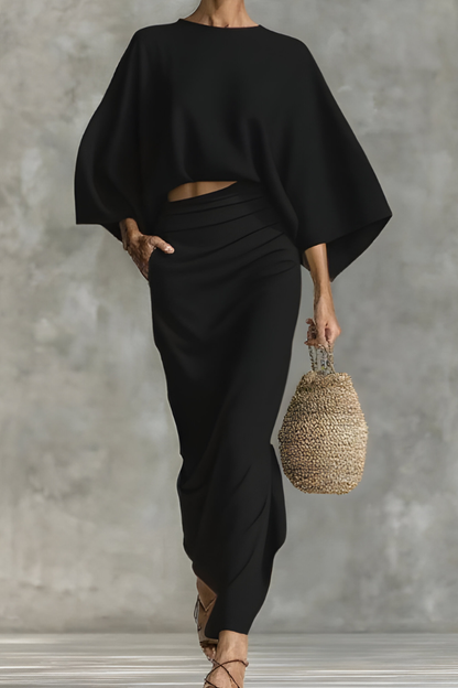 Elara™ | Chic draperad topp och kjol set
