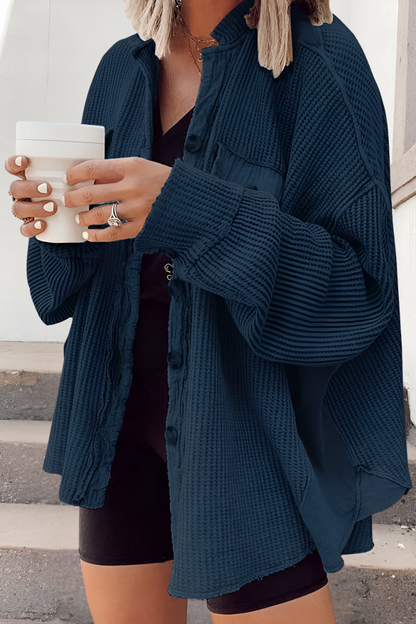 Mila™ | Blød Strikket Cardigan med Vaffelstruktur