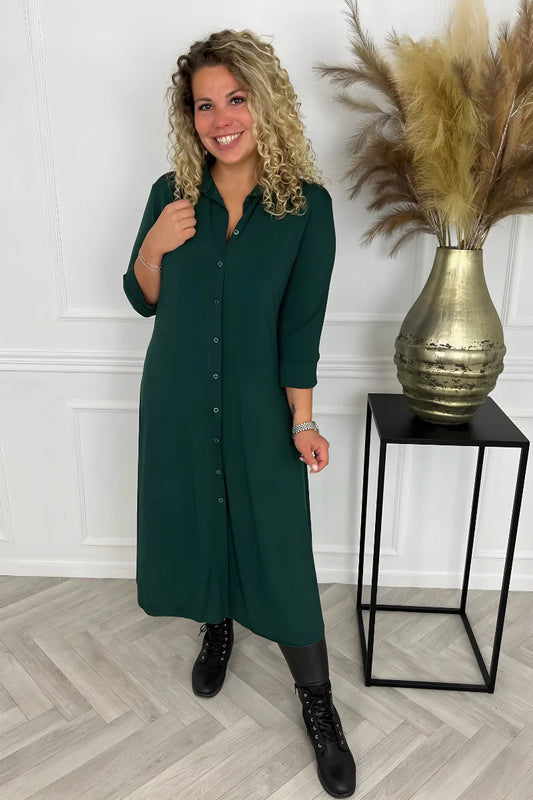 Olivia™ | Krølfri Silke Maxi-Blusekjole