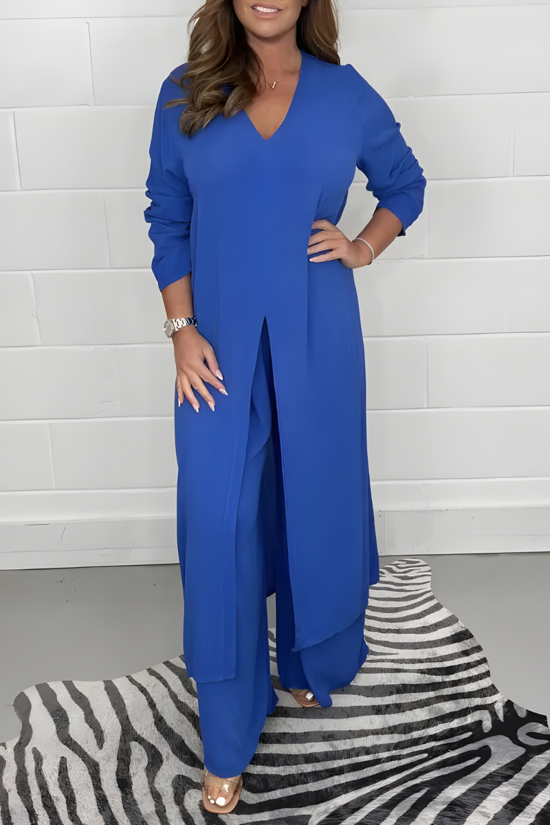 Michelle™ | Kortærmet top + vide bukser