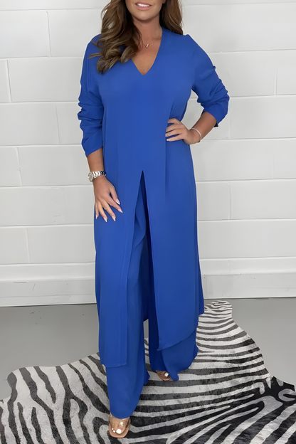 Michelle™ | Kortærmet top + vide bukser