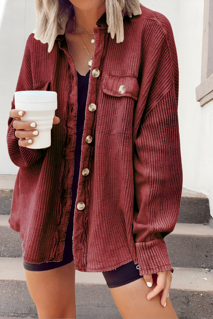 Mila™ | Blød Strikket Cardigan med Vaffelstruktur
