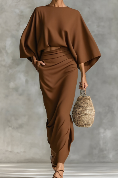 Elara™ | Chic draperad topp och kjol set