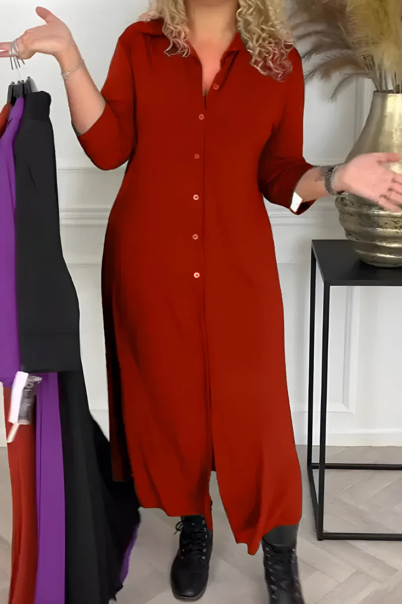 Olivia™ | Krølfri Silke Maxi-Blusekjole