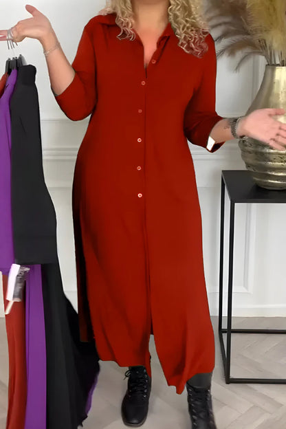 Olivia™ | Krølfri Silke Maxi-Blusekjole