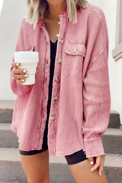 Mila™ | Blød Strikket Cardigan med Vaffelstruktur