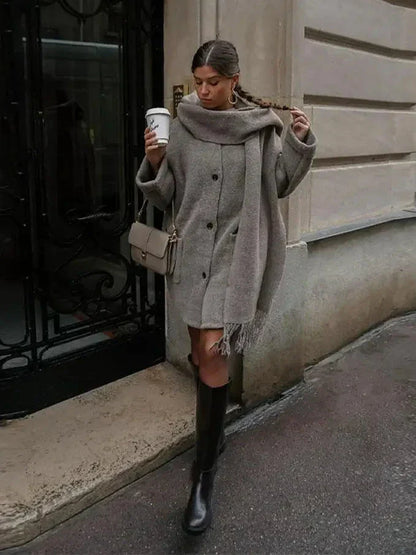 Nina | Cardigan med Tørklæde
