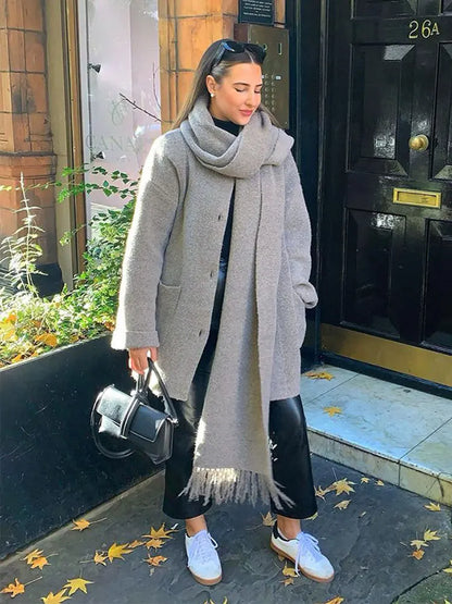 Nina | Cardigan med Tørklæde