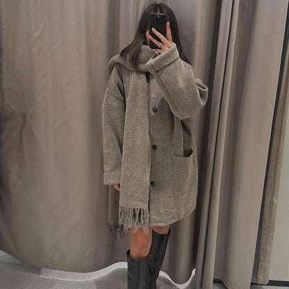 Nina | Cardigan med Tørklæde