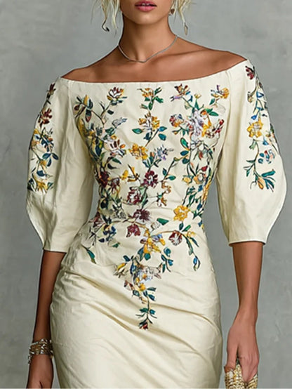 Serah™ | Stilfull off-shoulder midiklänning
